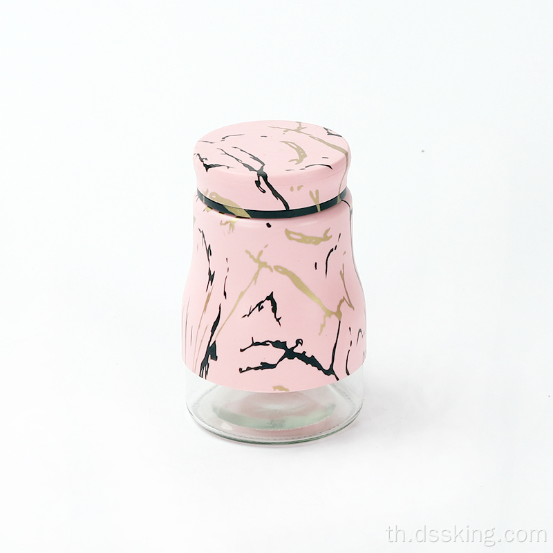 Pink Matte Outdoor Camping Spice Jar Bottle Bottle Bottle ขวดแก้วภาชนะแก้วลูกปัดนมที่มีฝาปิด