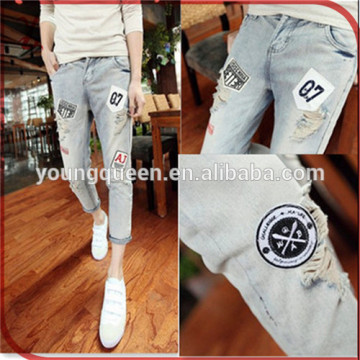 NZ02 2015 new fashion jeans pants / nine points jeans pants feet pants Cropped pants / men jeans pants