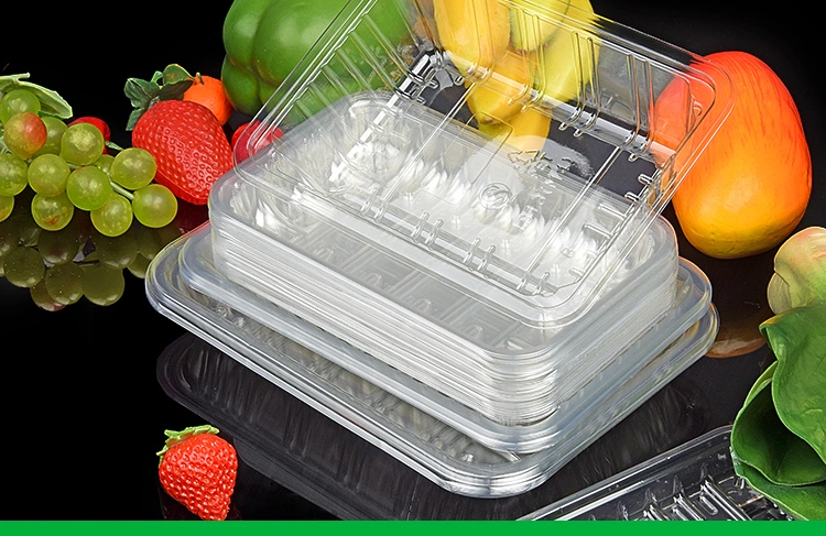 Pet Clear Plastic Compartment Take Away Salad Food Container Tray 4