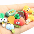 Kawaii Verdure Flatback Ornamento Resina Melanzane Carote Charms Patate Germogli di Bambù Cabochon con Faccia Sorridente per Bambini Fai Da Te Acces