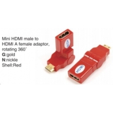 360° Rotating Mini HDMI to HDMI A Adaptor