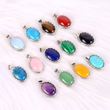 Crystal Crushed Stone Circular Pendant Necklace