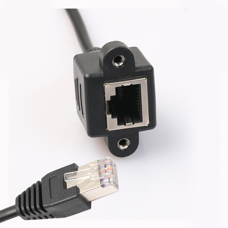 CUSTOM Male to Female RJ45 Screw Locking Cat6 Ethernet Extension Cable