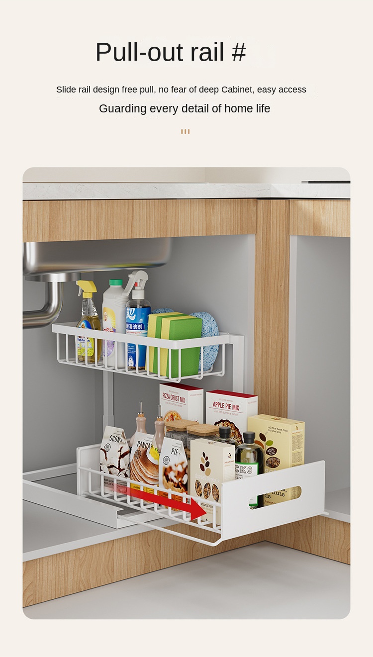 İki Katlı Ayaklı Mutfak Çekmecesi Organizatörü Two-Layer Standing Kitchen Drawer Organizer