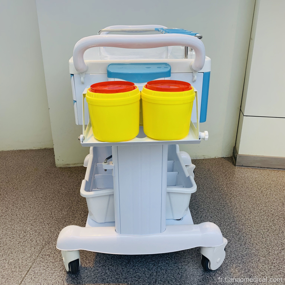 Chariot détachable de traitement de rambarde d&#39;ABS en acier d&#39;hôpital