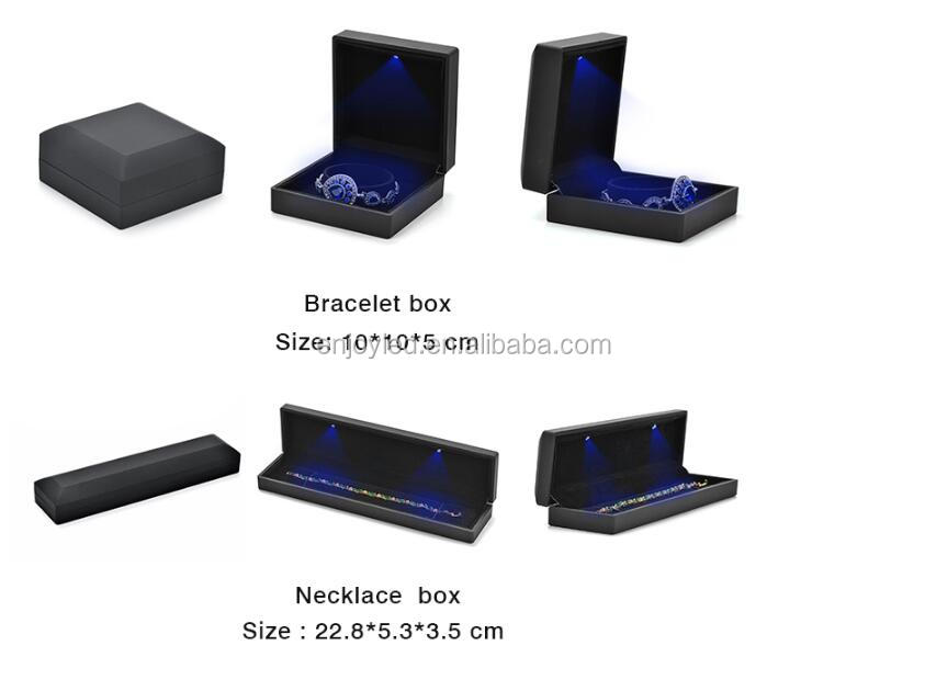 Wholesale Plastic LED Jewelry Box Wedding Ring Boxes With Led Light