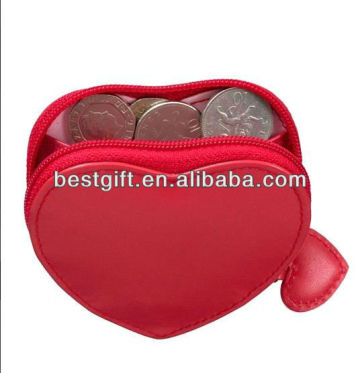 pu leather heart shape coin purse, ladies coin purse