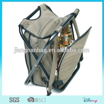 portable outdoor folding chair with cooler bag