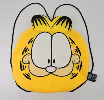 Garfield shape polyester drawstring bag