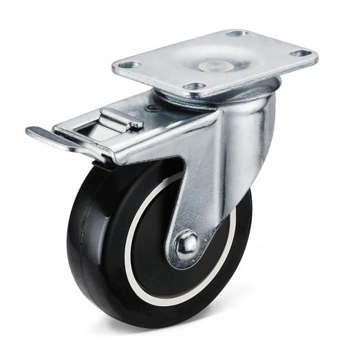 Medium Duty Flat Plate Rigid PU Wheel Caster