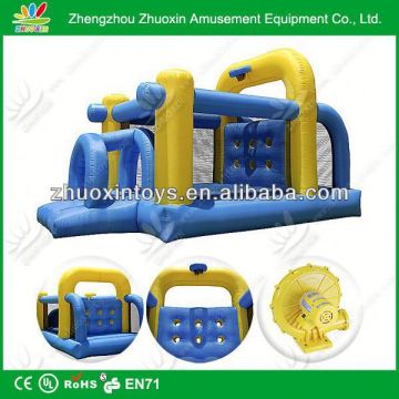 Children jumping outdoor bouncy games