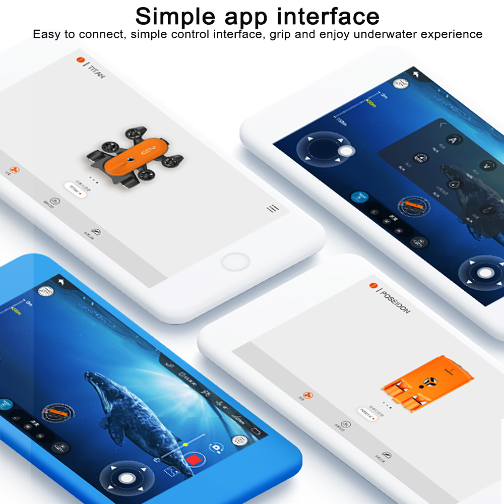 Geneinno Titan Underwater Inteligence Drone Robot Undersea Detection Wide-angle FOV 360 Rescue 160 Movement 4K Camera T1 RC