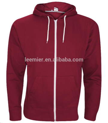 Wholesale burgundy blank high quality bulk-hoodies zip up hoodies