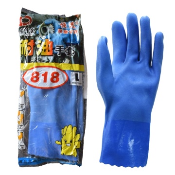 PVC Oil Resistant Work Gloves Knit Wrist