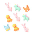 100Pcs Leuke Mini Cartoon Sectie Dier Platte Achterkant Hart Facet Hars Cabochons Scrapbooking DIY Sieraden Craft Decor Accessorie