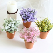 High Quality Handmade Decorative Potted Plastic Flowers & Artificial Plants