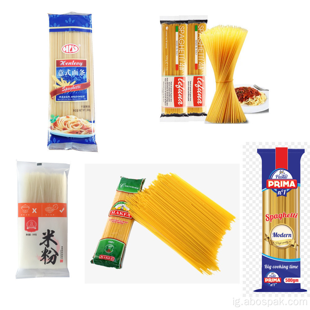 Igwe na-ejuputa spaghetti akpaaka na-atụ aro plastik