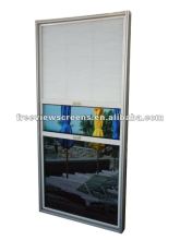 Pleated fly screen window with double pannel