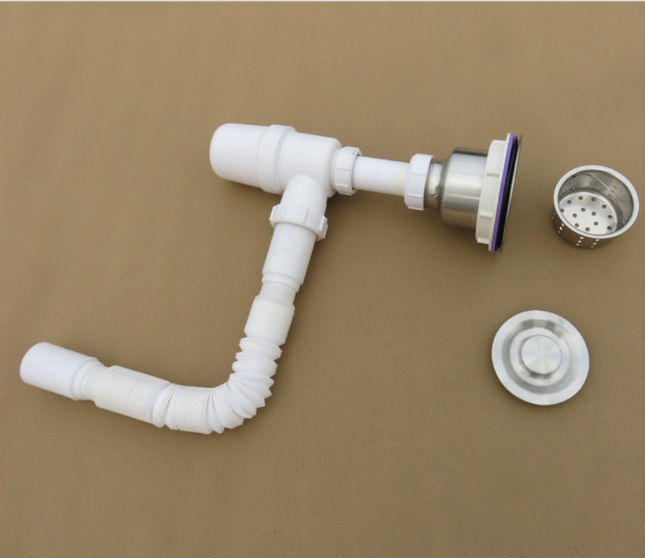 バスルームキッチンシンクベイスンホワイトプラスチックドレイナー、ストレーナーとオーバーフロー、ウォッシュベイスン廃棄物とボトルトラップ