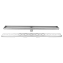 Linear swimming pool gutter drain for outdoor
