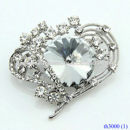 Diamante Heart Gemstone Brooch For Women