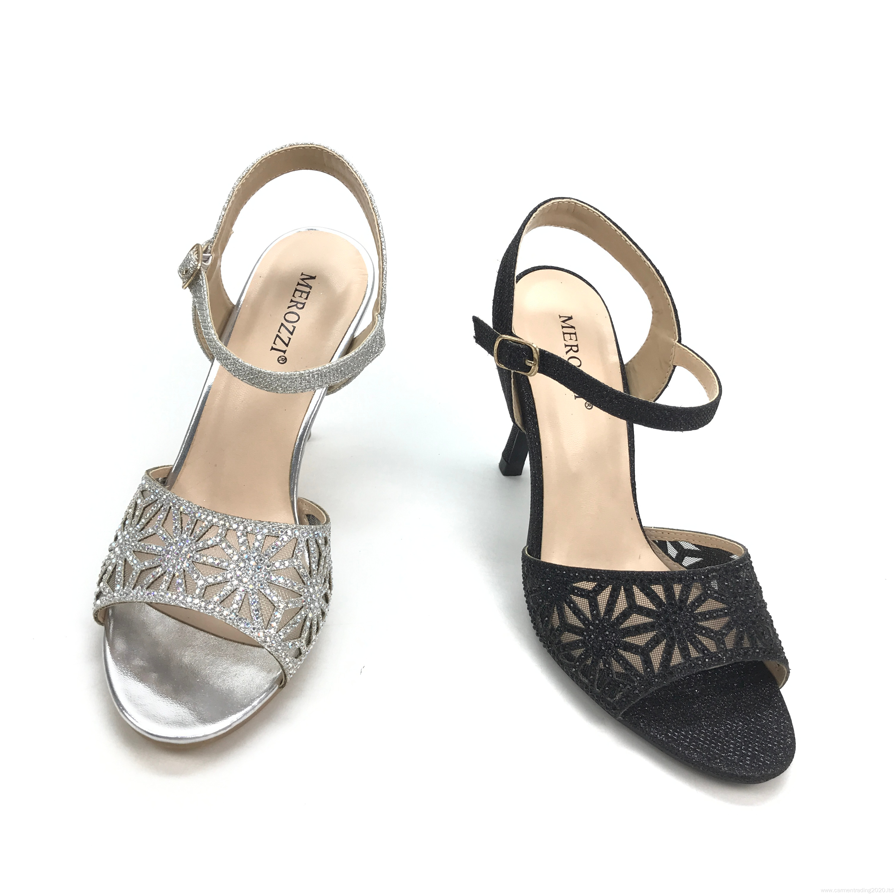 Custom Open Toe comfortable silver Sandal fashion Ladies