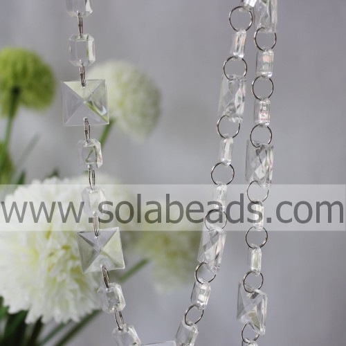 Chaîne de perles en cristal en plastique Chunky 20 mm et 14 mm