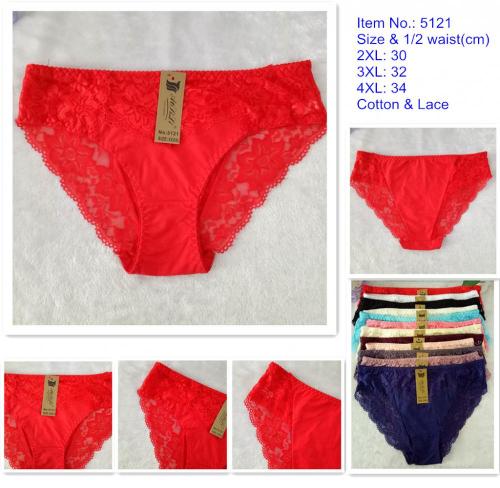 AS-5121 women panties lace-trim cheeky underpants simple underwear