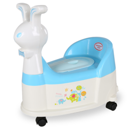 H8495 Kelinci Plastik Bayi Potty Chair Dengan Roda