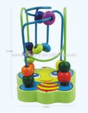 Cartoon butterfly Wooden Stringing beads toy,Wooden cartoon beads for kids