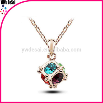 Wholesale women fashion high-grade love rubik cube cubic zircon necklace pendant