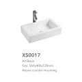 Lavabo de baño de cerámica color blanco SELORA