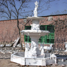 Customized carved natural stone marble water fountain bases statue