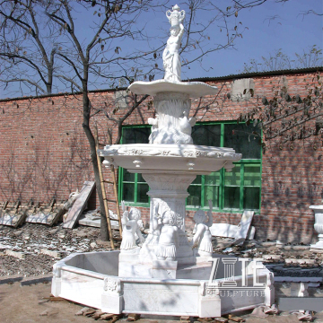 Customized carved natural stone marble water fountain bases statue