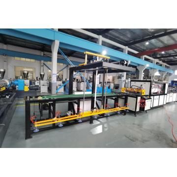 Plastic ceiling panel extrusion line with laminating machine