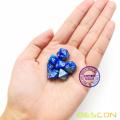 Bescon Mini Gemini Two Tone Polyhedral RPG Dice Set 10MM, Small Mini RPG Role Playing Game Dice Set D4-D20 in Tube, Steelblue