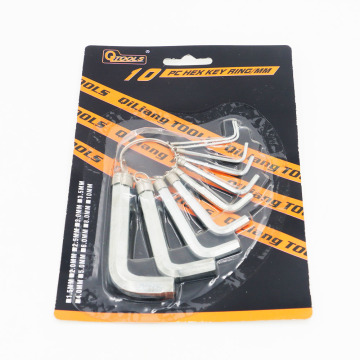 10PCS Hex Socket Key Ring - White/Black