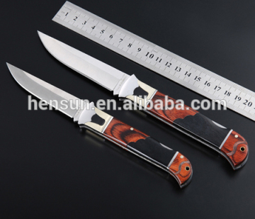 Black Ebony Wood Pocket Knife for Camping