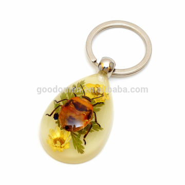 acrylic key chain with insect embedded