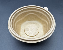 Fully degradable round rice husk lunch box