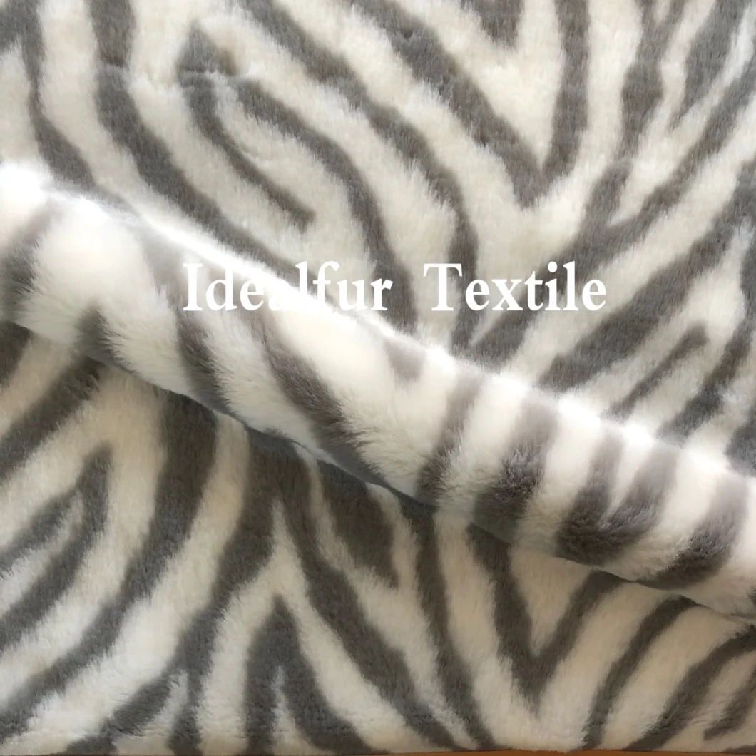 Two Color Jacquard Soft Fake Rabbit Fur