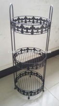Beautful Iron Decorative Flower three tiers Storage rack