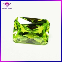 Wuzhou Cubic Zirconia Machine Princess Cut Apple Green CZ Gemstones