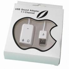 USB Sound Card, USB 2.0 Version, External 7.1-channel Audio Standard