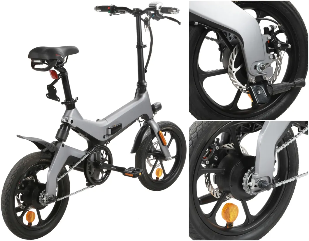 250W Folding Bike 16 Inch E Bike EU Standard Electric Charging Bicycle