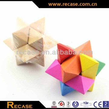 wooden puzzle for developing mind, wooden lock puzzle for child ,IQ brain teaser puzzle