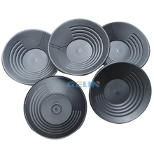 High Recovery Easy-to-Use Washing Gold Pan with 3 Riffles - Black Plastic Gold Mining Pan