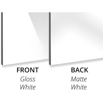 Алюминиевая композитная панель, 3 мм, глянцевый белый / матовый белый