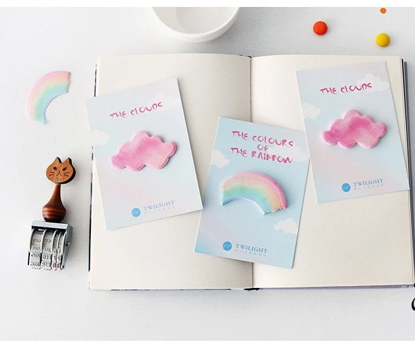 Rainbow and Cloud Shape N Post Sticky Notes Paper Pad