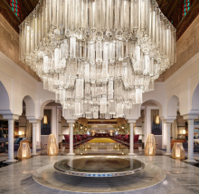 Large electronic crystal ceiling chandelier